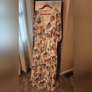 Floral Baltic Born V-Neck Maxi Dress With Slip